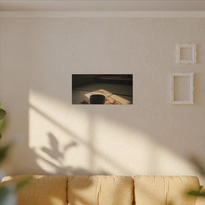 Dark Japandi Tea Ceremony in Golden Hour | Moody Minimal Canvas Art