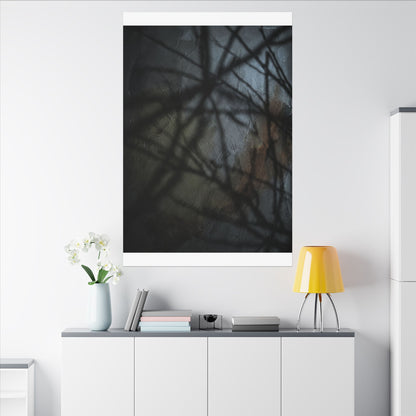 Shadow Play Dark Texture Canvas Art | Sophisticated Dark Japandi Art