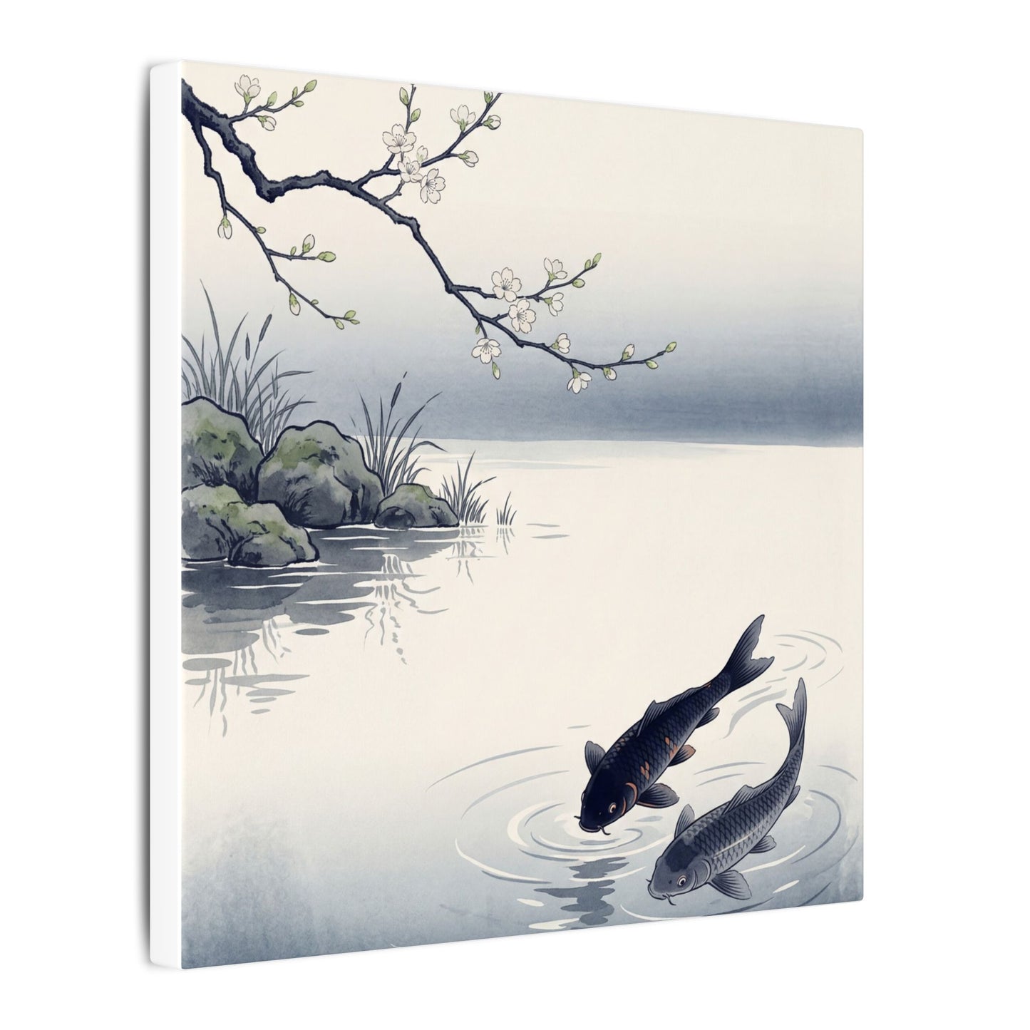 Ma Koi Pond Canvas Art - Zen Ukiyo E Inspired