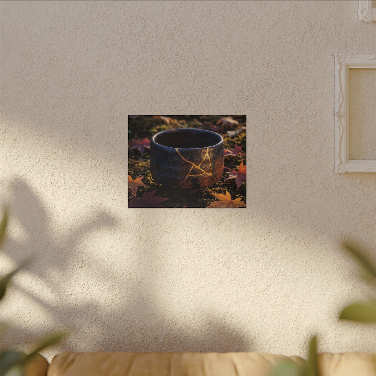 Kanso Moonlit Garden Canvas Art - Kintsugi Gold Repair