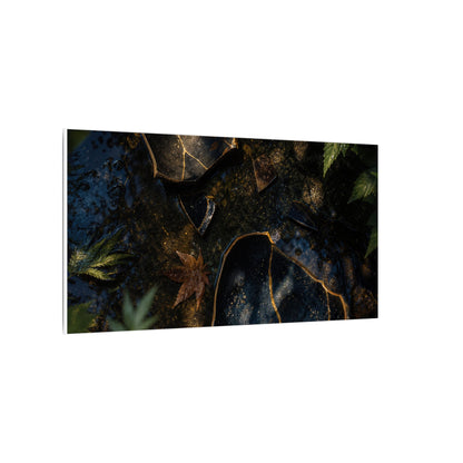Dark Japandi Broken Pottery in Dappled | Shadow Zen Canvas Art