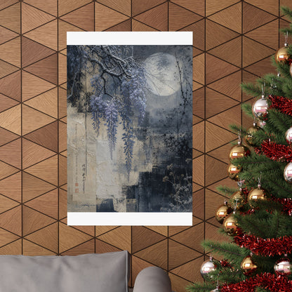Moonlight Wisteria Wall Art Print - Japandi Seijaku