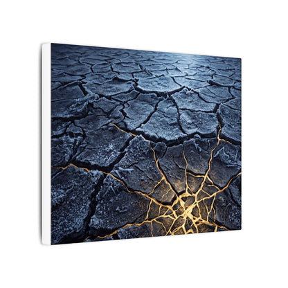 Moonlight Cracked Earth Canvas Art - Kintsugi Mono No Aware