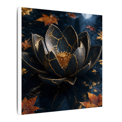 Moonlight Lotus Flower Canvas Art - Kintsugi Fukinsei