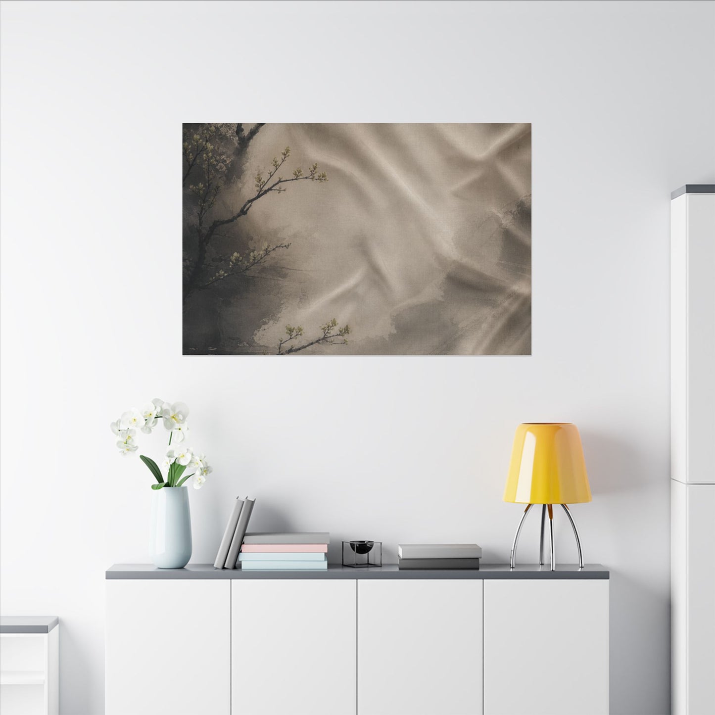 Silk Drape Canvas Art | Spring Japandi Japanese Pattern Art
