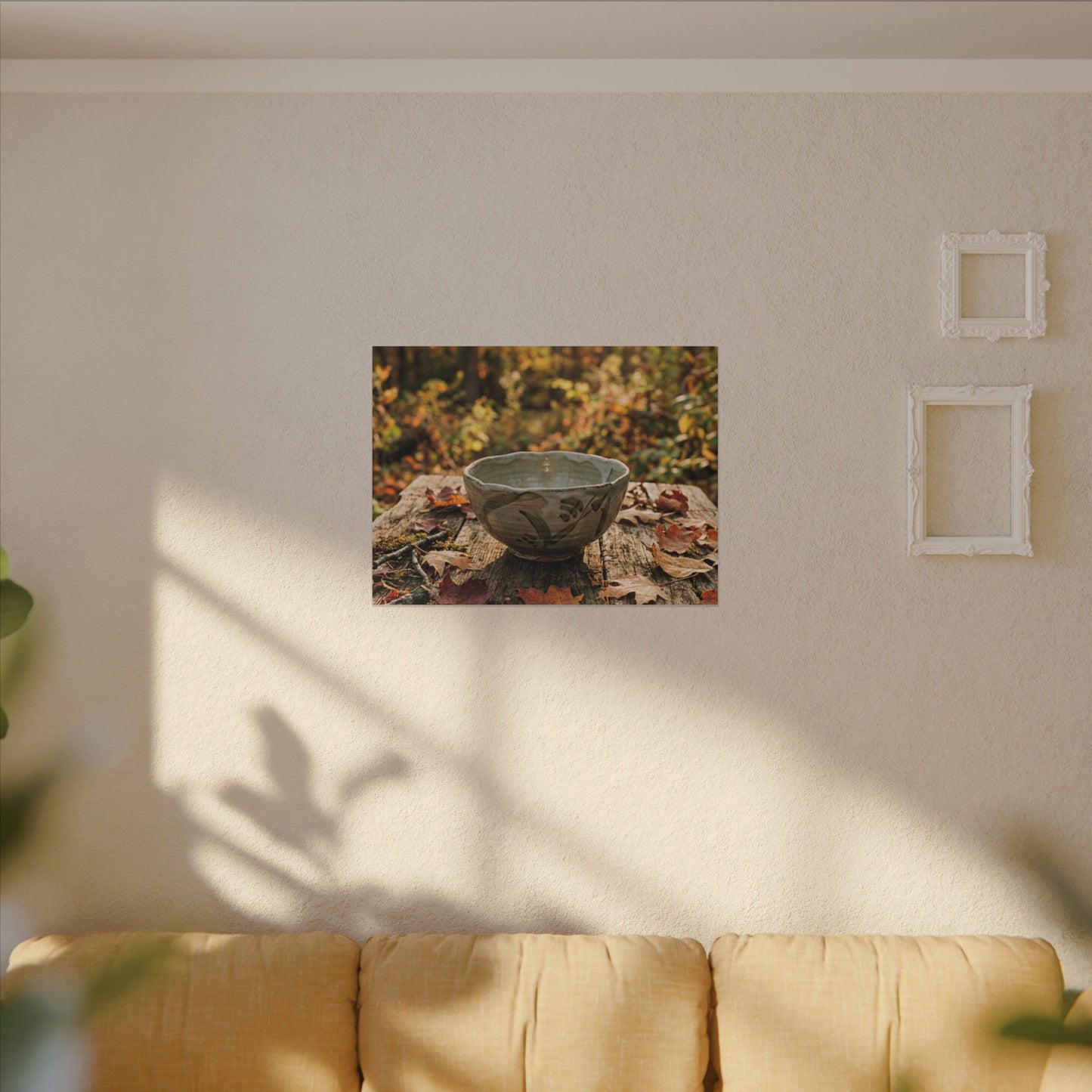 Golden Hour Ceramic Bowl Canvas Art - Japandi Fukinsei