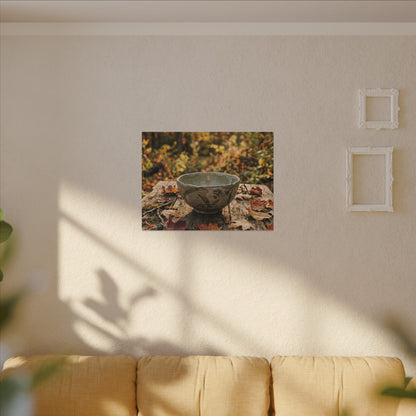 Golden Hour Ceramic Bowl Canvas Art - Japandi Fukinsei