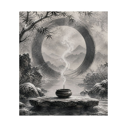 Dappled Incense Smoke Wall Art Print - Zen Seijaku