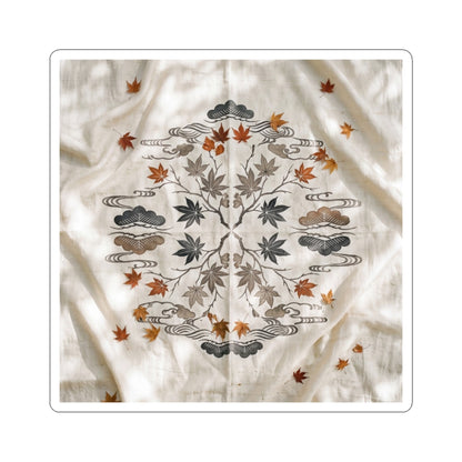 Silk Drape Sticker | Autumn Japandi Japanese Pattern Art