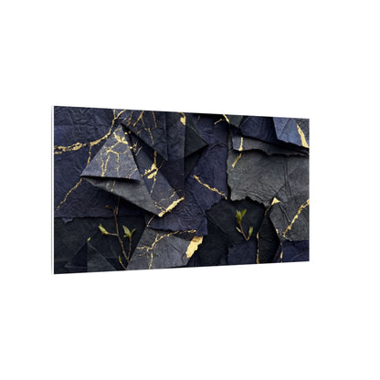 Beautiful Paper Fold Canvas Art - Crackle Gold Kintsugi