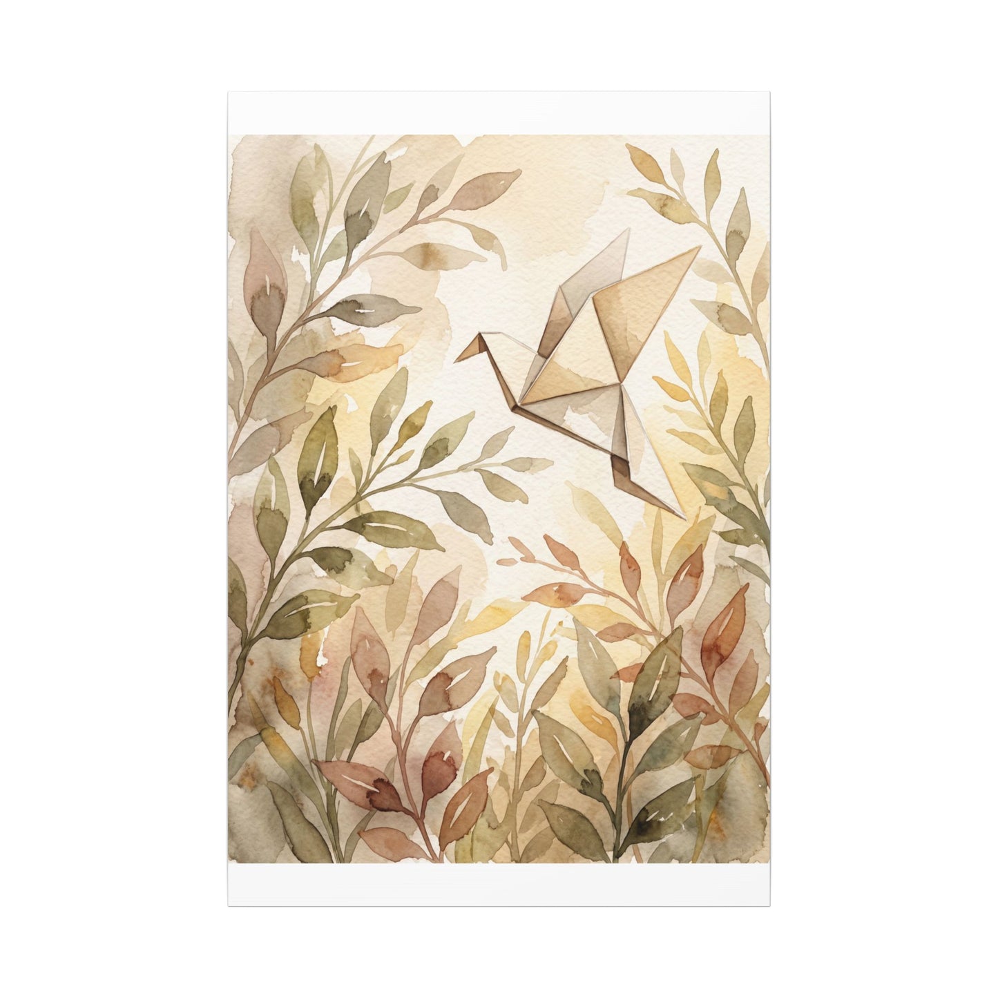 Fukinsei Paper Fold Canvas Art - Japandi Watercolor
