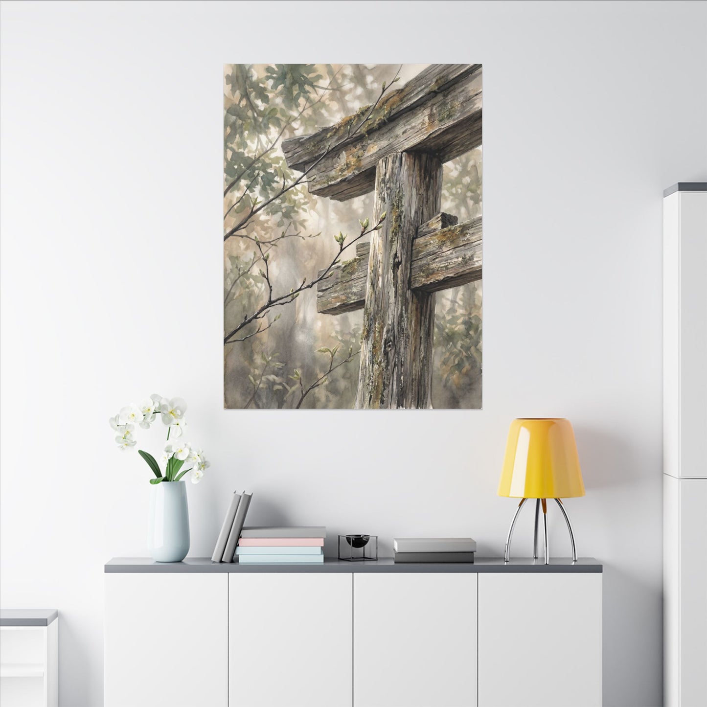 Torii Gate Spring Canvas Art | Japandi Neutral Design