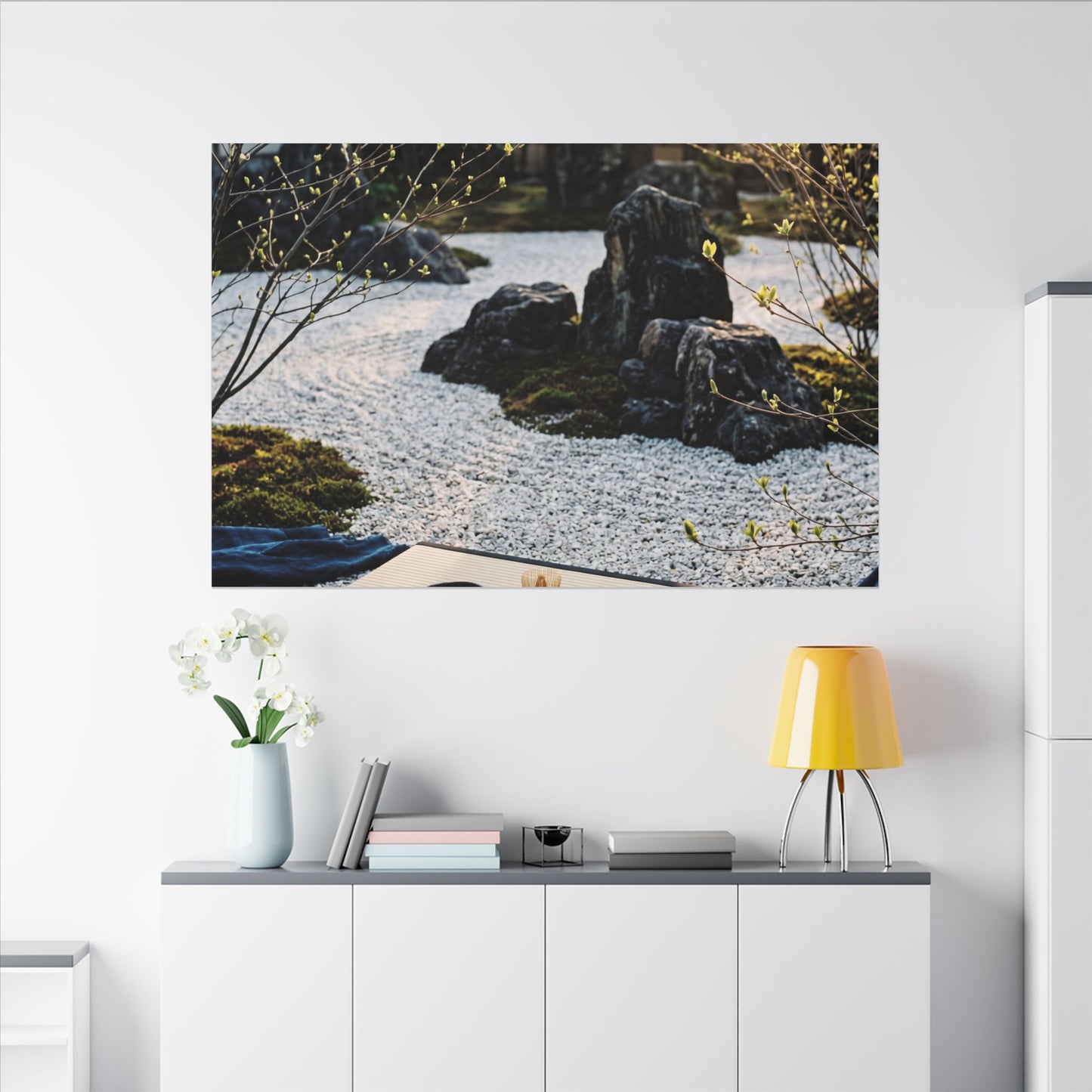 Zen Tea Ceremony in Golden Hour | Karesansui Canvas Art