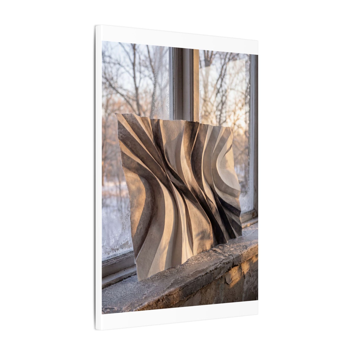 Mono No Aware Paper Fold Canvas Art - Japandi Minimal Line