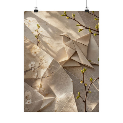 Spring Paper Fold Japanese Pattern Wall Art Print | Warm Decor