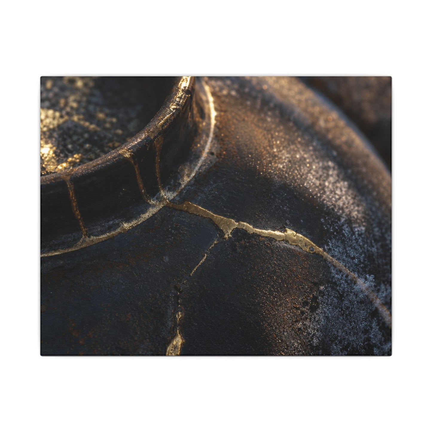 Kintsugi Rust Patina in Golden Hour | Broken Beauty Canvas Art