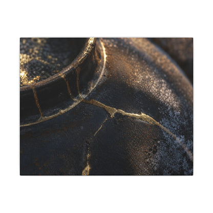 Kintsugi Rust Patina in Golden Hour | Broken Beauty Canvas Art