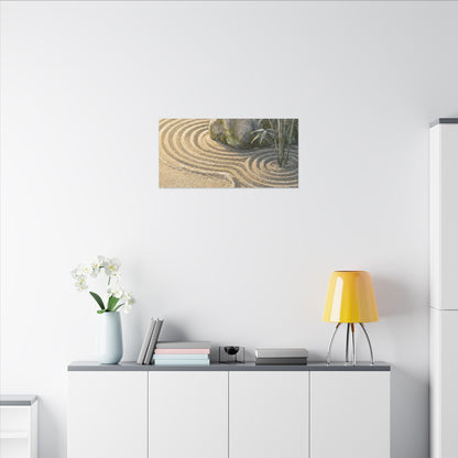 Rock Garden Winter Canvas Art | Zen Peaceful Design