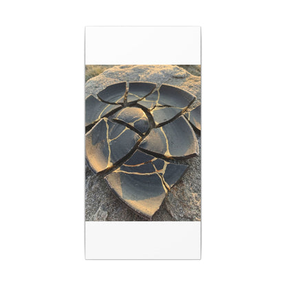 Broken Pottery Winter Canvas Art | Kintsugi Resilient Design