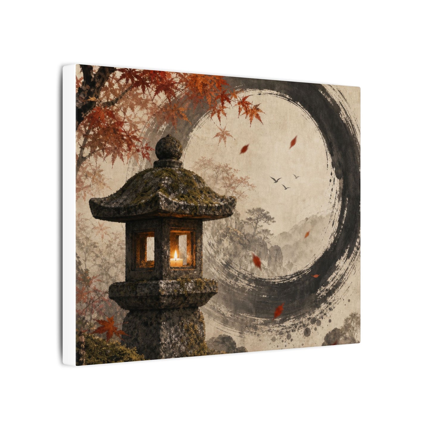 Ma Stone Lantern Canvas Art - Zen Enso