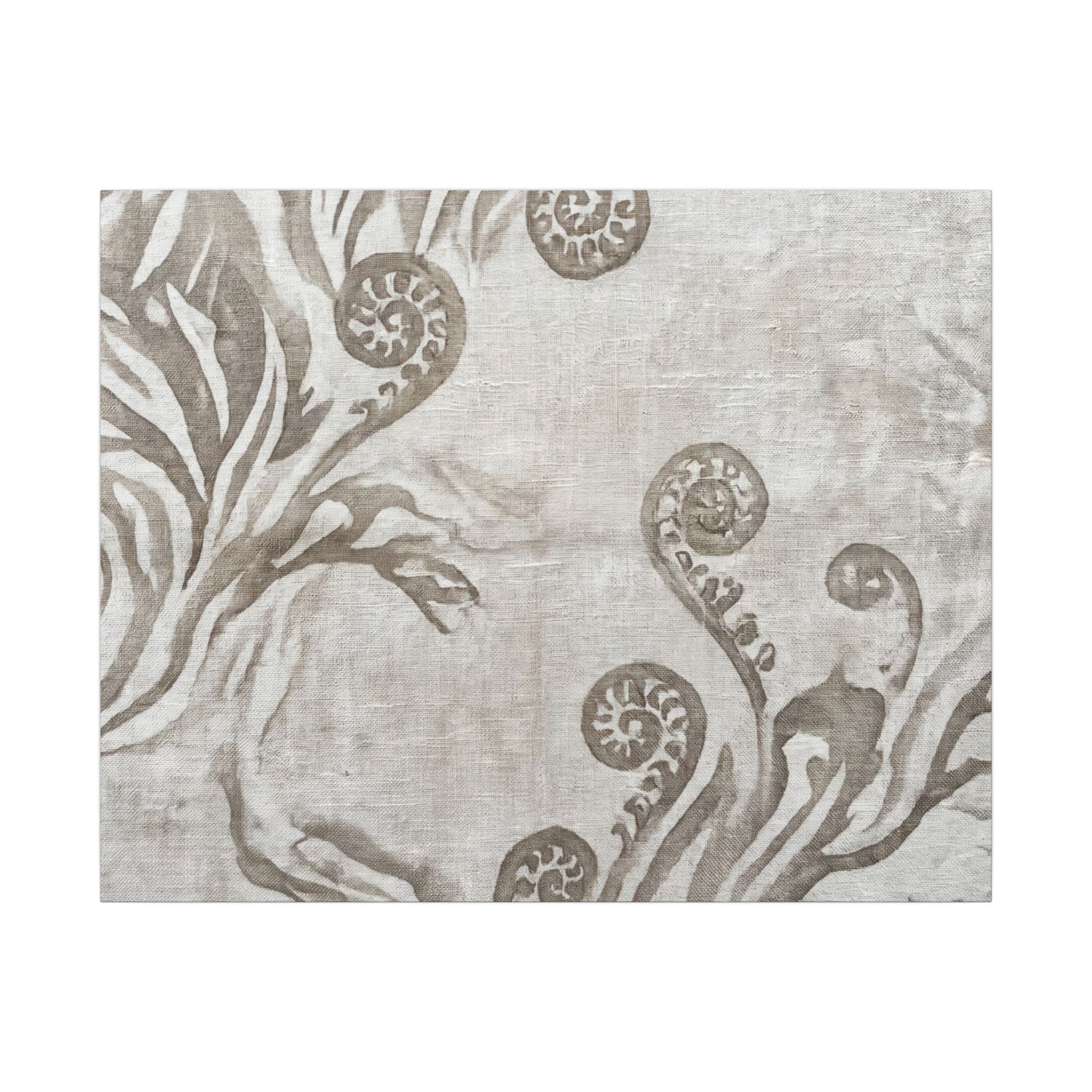 Japandi Fern Unfurling in Overcast | Japanese Pattern Canvas Art