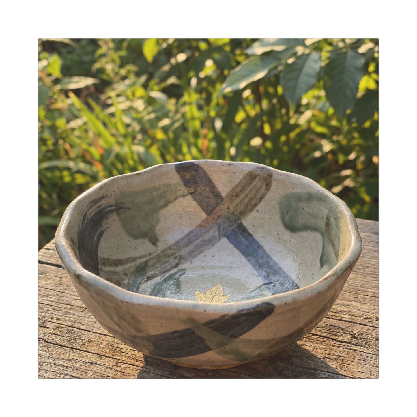 Earthy Ceramic Bowl Canvas Art - Japanese Pattern Japandi
