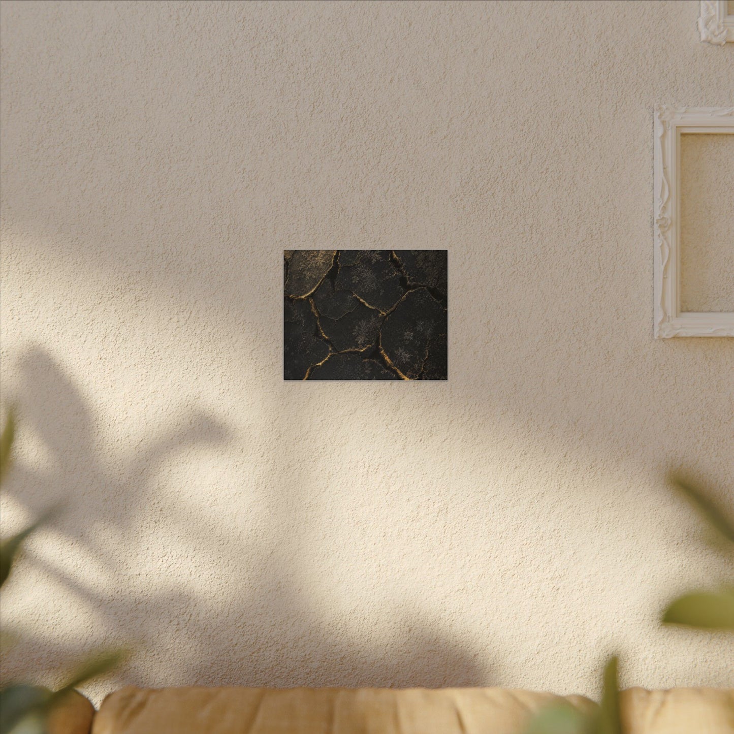 Cracked Earth Canvas Art | Winter Dark Japandi Shadow Zen Art