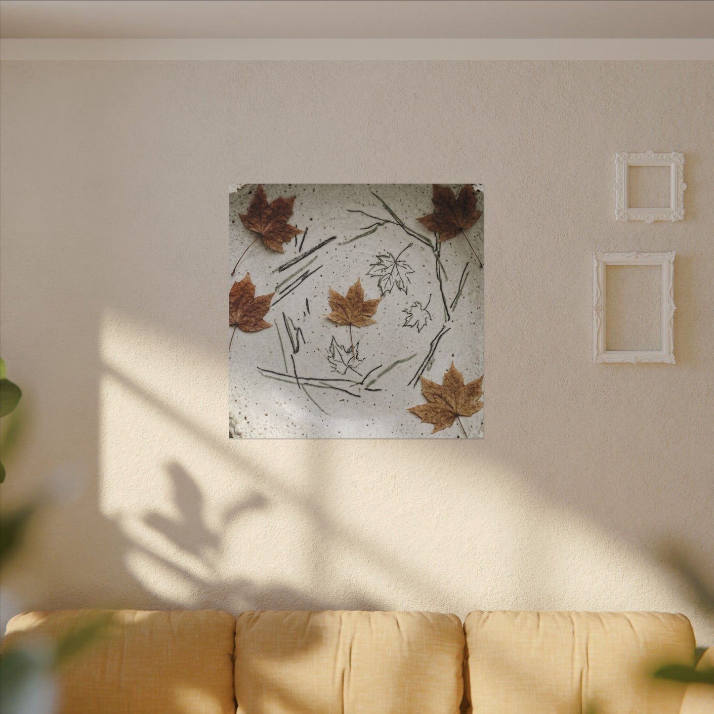 Ceramic Bowl Autumn Canvas Art | Japandi Elegant Design