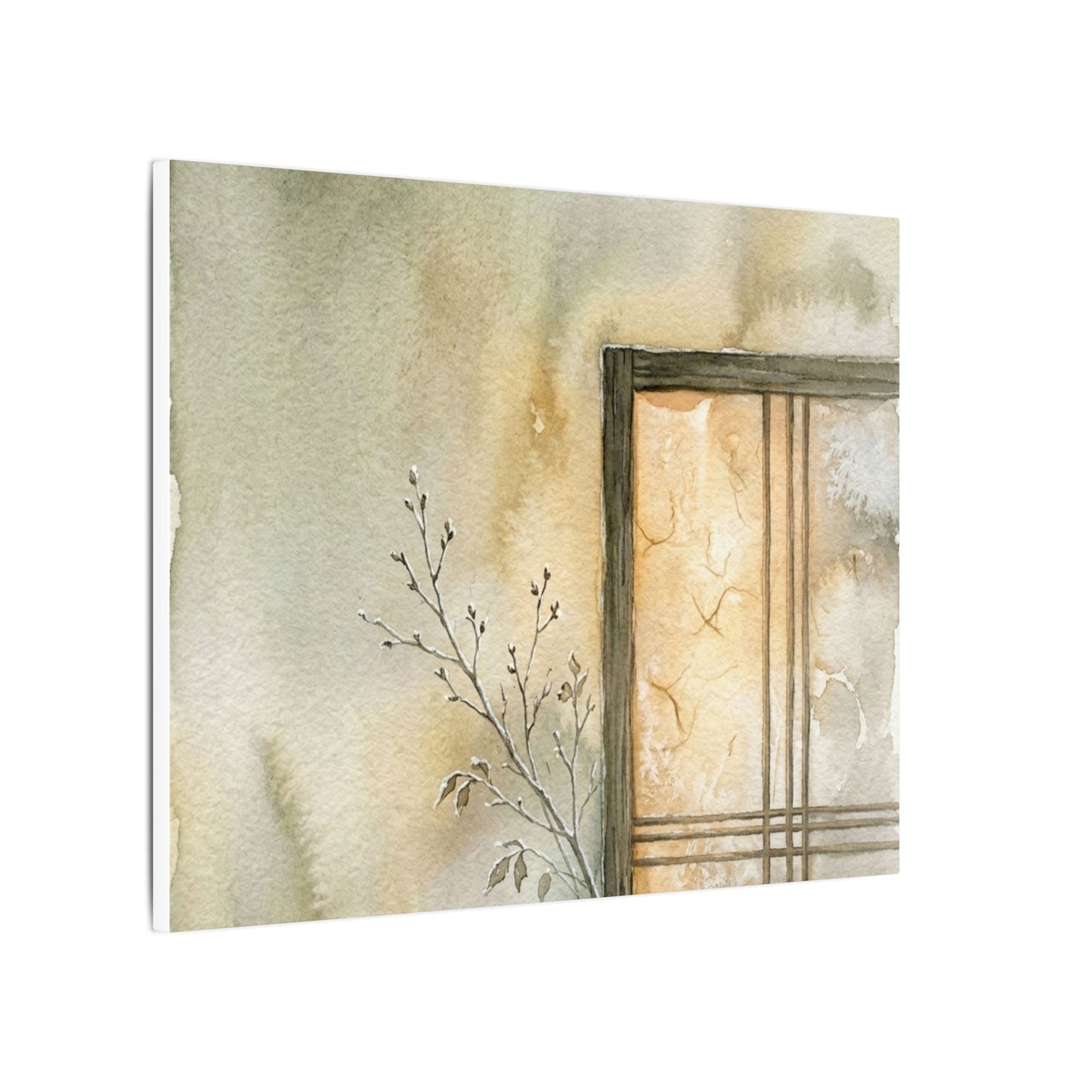 Ma Shoji Screen Canvas Art - Japandi Watercolor