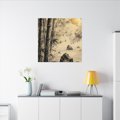 Peaceful Bamboo Grove Canvas Art - Karesansui Zen
