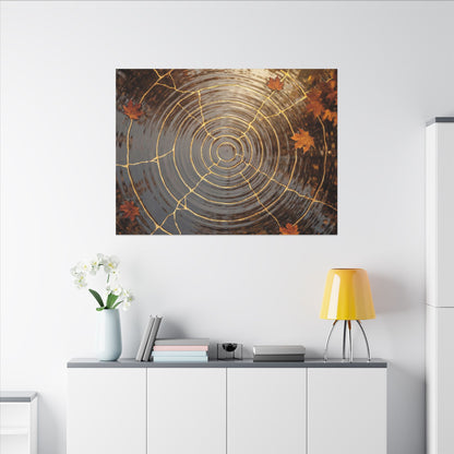 Artful Water Ripple Canvas Art - Gold Vein Kintsugi