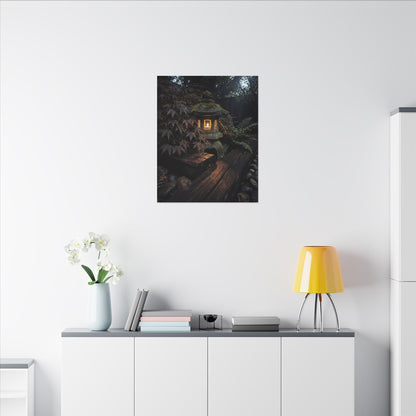 Moody Moonlit Garden Canvas Art - Shadow Zen Dark Japandi