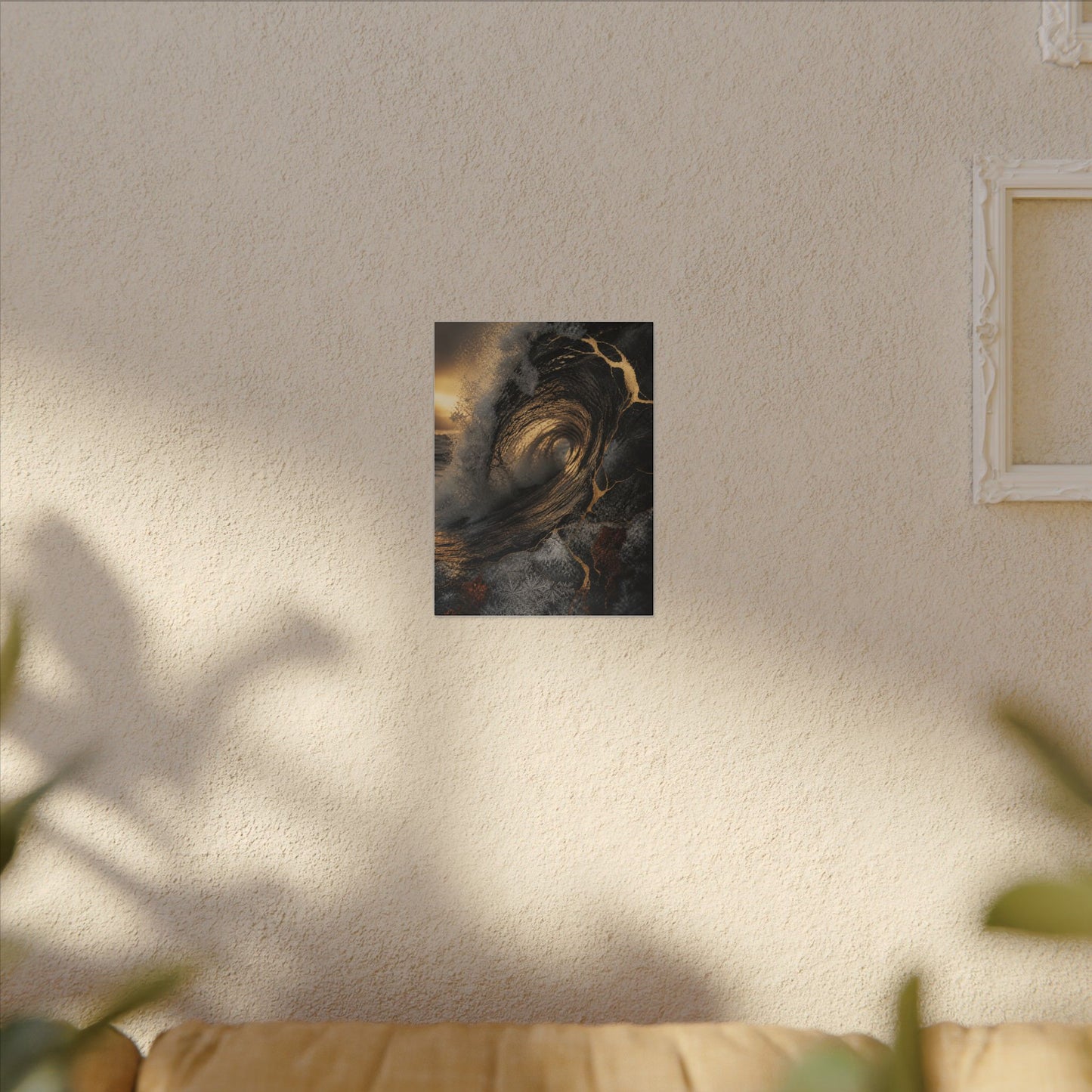 Kanso Ocean Wave Canvas Art - Kintsugi Gold Vein