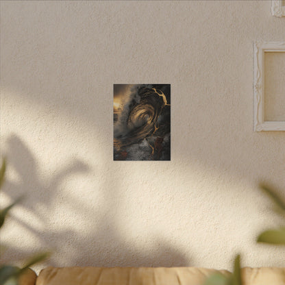 Kanso Ocean Wave Canvas Art - Kintsugi Gold Vein
