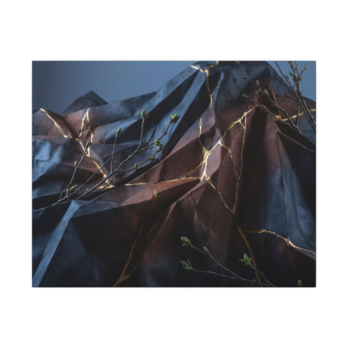 Paper Fold Broken Beauty Canvas Art | Philosophical Kintsugi Art Art Print