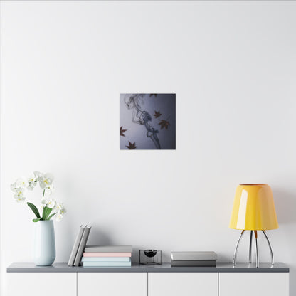 Dark Japandi Incense Smoke in Dawn | Moody Minimal Canvas Art