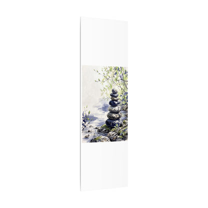 River Stones Sumi E Canvas Art | Serene Zen Art