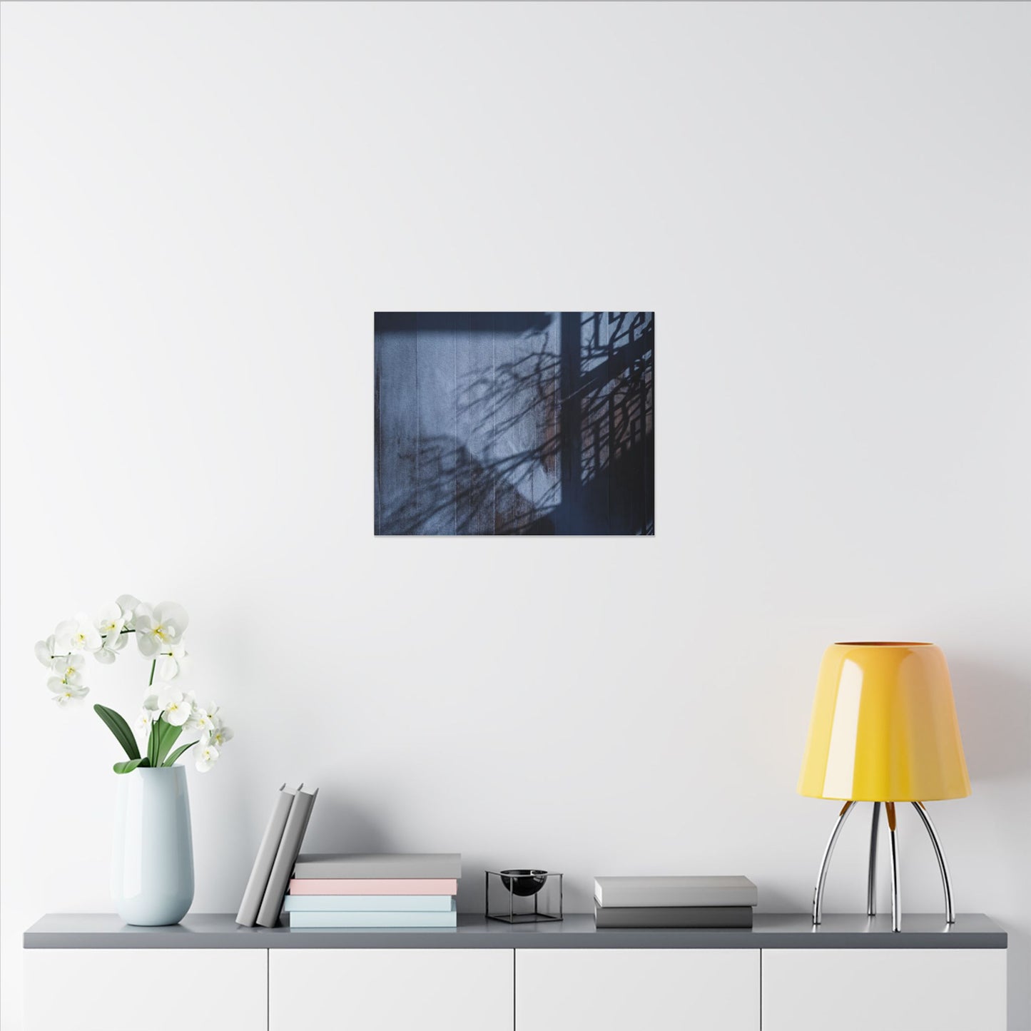 Shadow Play Moody Minimal Canvas Art | Moody Dark Japandi Art