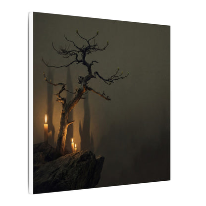 Ma Pine Tree Canvas Art - Dark Japandi Shadow Zen