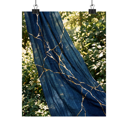 Silk Drape Wall Art Print | Summer Kintsugi Gold Repair Art Art Print