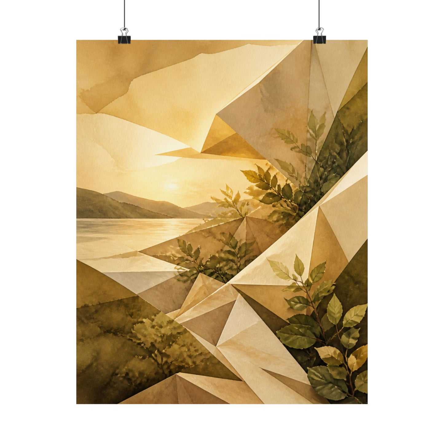 Golden Hour Paper Fold Wall Art Print - Japandi Ma