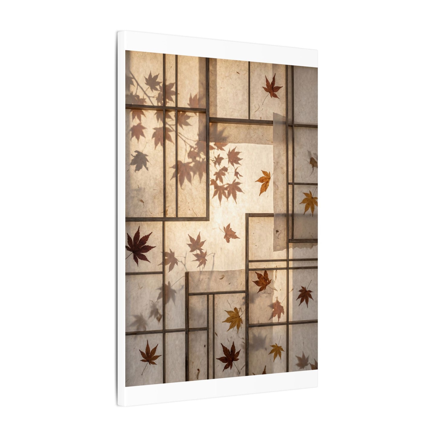 Shoji Screen Japanese Pattern Canvas Art | Neutral Japandi Art