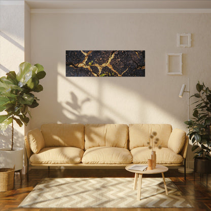 Spring Cracked Earth Crackle Gold Canvas Art | Healing Decor