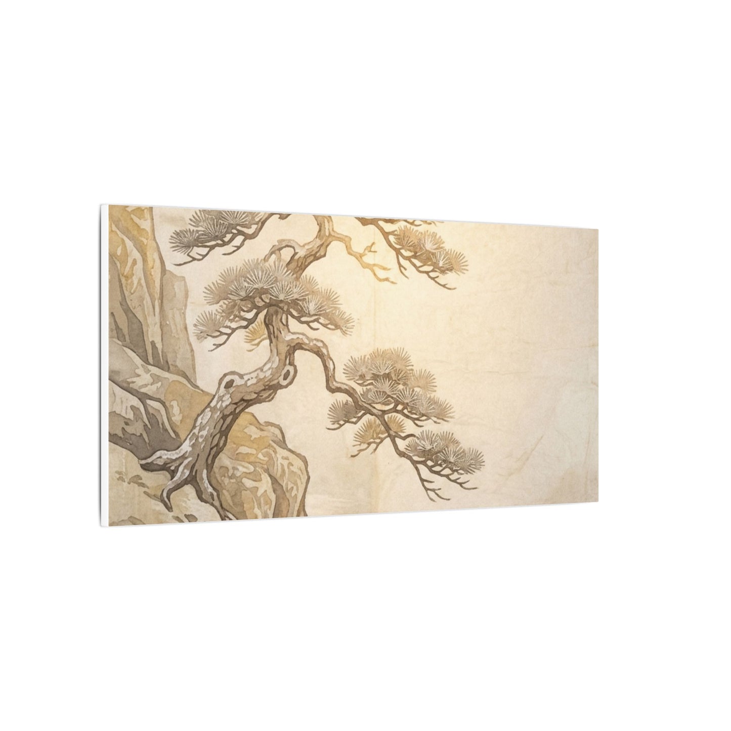 Winter Pine Tree Japanese Pattern Canvas Art | Elegant Decor