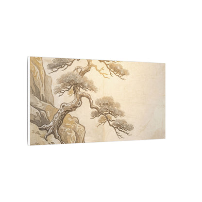 Winter Pine Tree Japanese Pattern Canvas Art | Elegant Decor