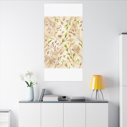 Spring Dried Flowers Watercolor Canvas Art | Earthy Decor