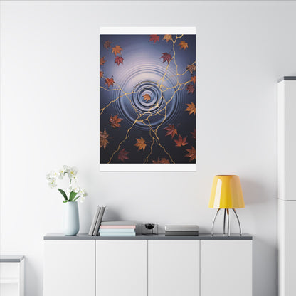 Kintsugi Water Ripple in Dawn | Gold Vein Canvas Art