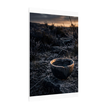 Kanso Ceramic Bowl Canvas Art - Dark Japandi Dark Texture