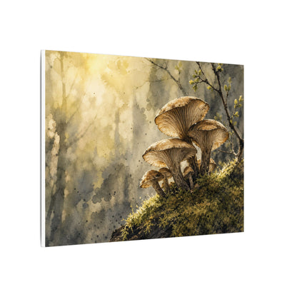 Wild Mushrooms Canvas Art | Spring Japandi Watercolor Art