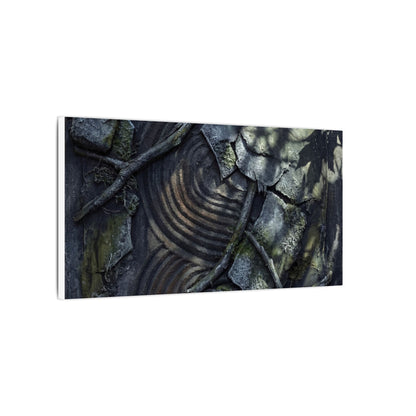 Rock Garden Canvas Art | Winter Dark Japandi Dark Texture Art